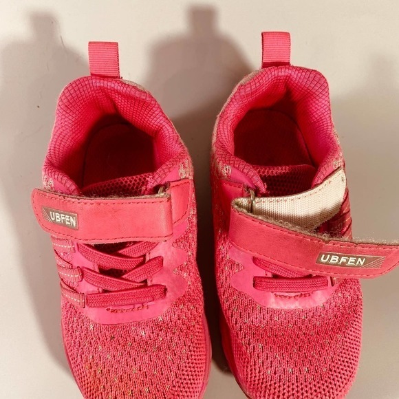 Ubfen Pink Kids Sneakers Tennis Shoes Adjustable Closure Size Toddler 9 (27) - Picture 9 of 12